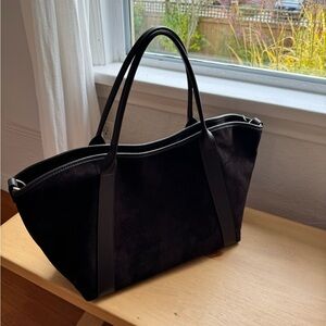Dark Brown Suede Tote Bag
